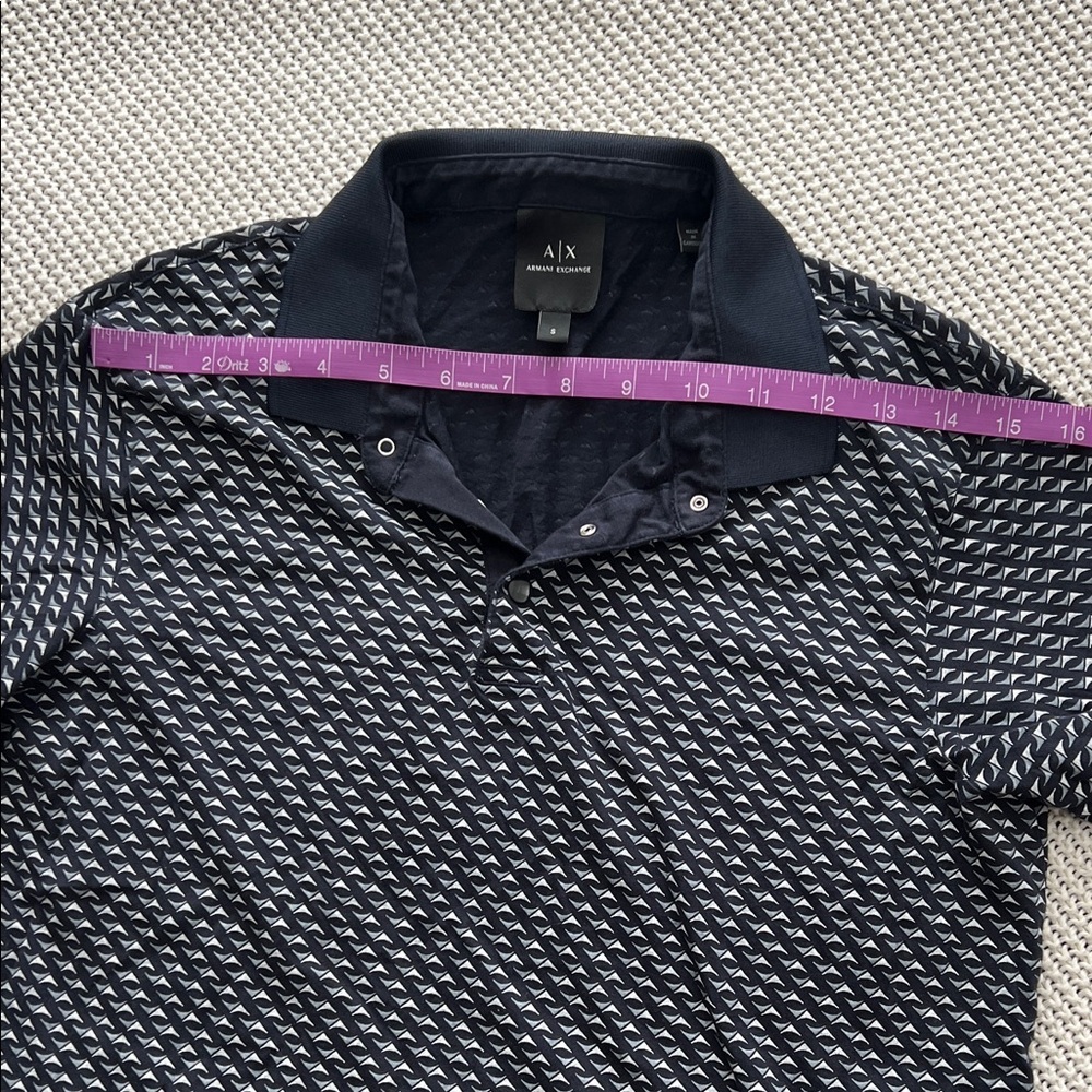 Armani Exchange Black and Gray Polo Shirt - Picture 6 of 9